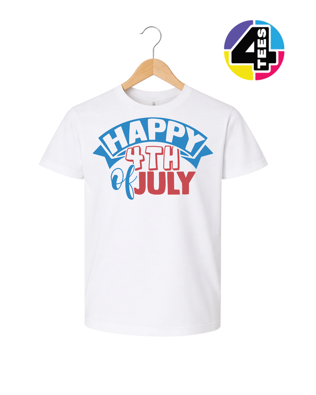 Happy 4th of July Banner Youth Tee