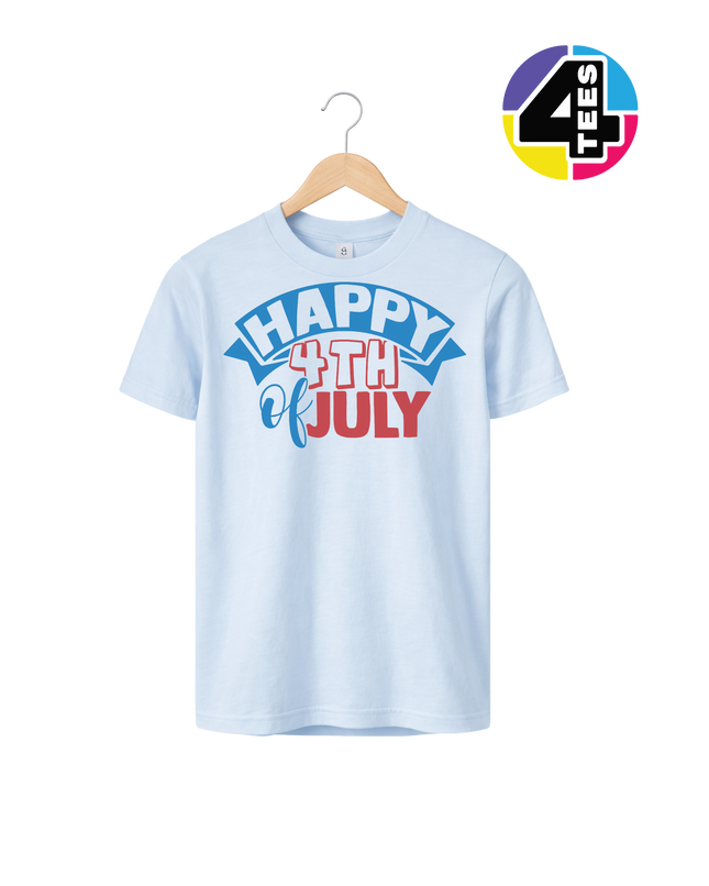 Happy 4th of July Banner Youth Tee