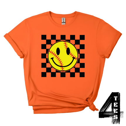 Softball Retro Smiley Face