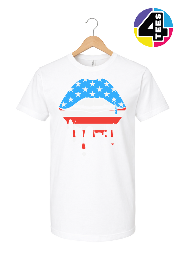 Patriotic Drip Lips Tee