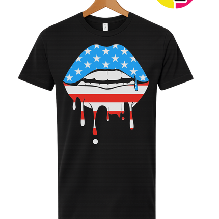 Patriotic Drip Lips Tee