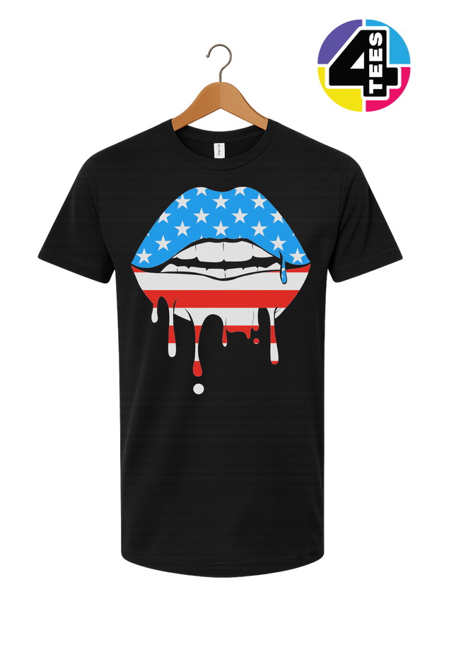 Patriotic Drip Lips Tee