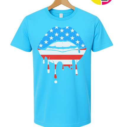 Patriotic Drip Lips Tee