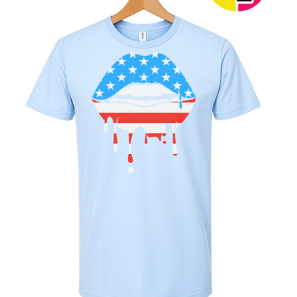 Patriotic Drip Lips Tee