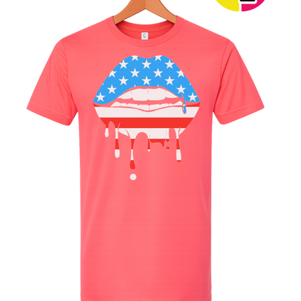 Patriotic Drip Lips Tee