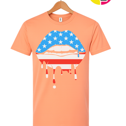 Patriotic Drip Lips Tee