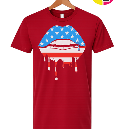 Patriotic Drip Lips Tee