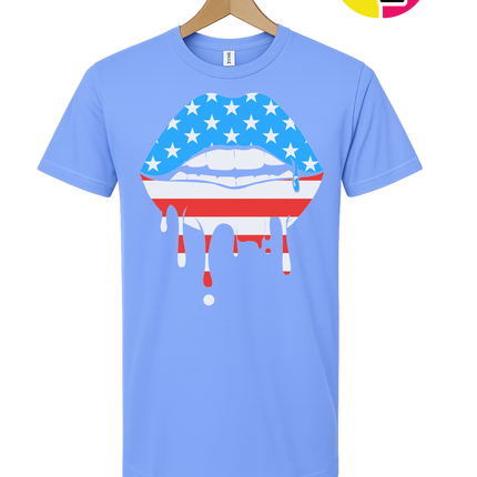 Patriotic Drip Lips Tee