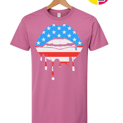 Patriotic Drip Lips Tee