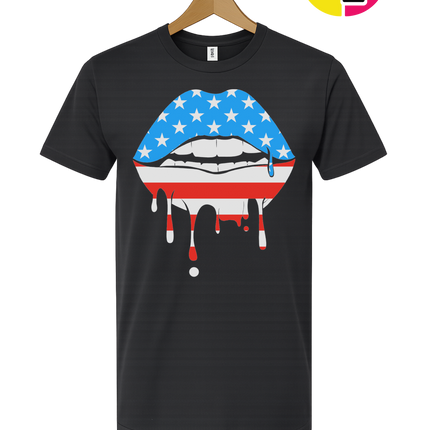 Patriotic Drip Lips Tee