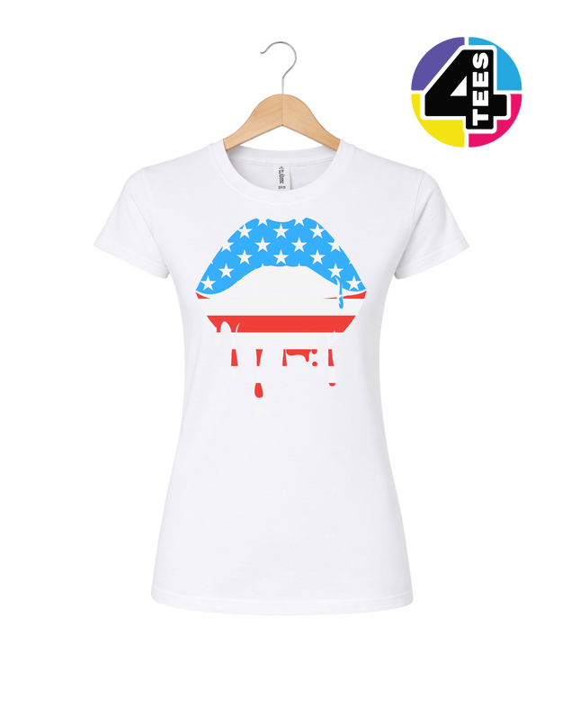 Patriotic Drip Lips Women's Tee