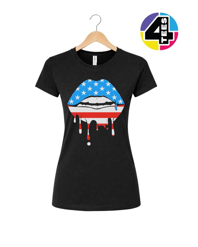 Patriotic Drip Lips Women's Tee