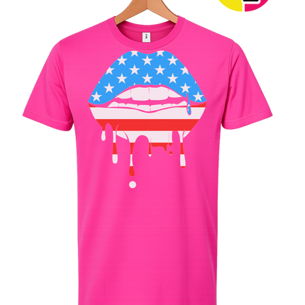 Patriotic Drip Lips Tee
