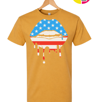 Patriotic Drip Lips Tee