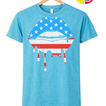 Patriotic Drip Lips Tee