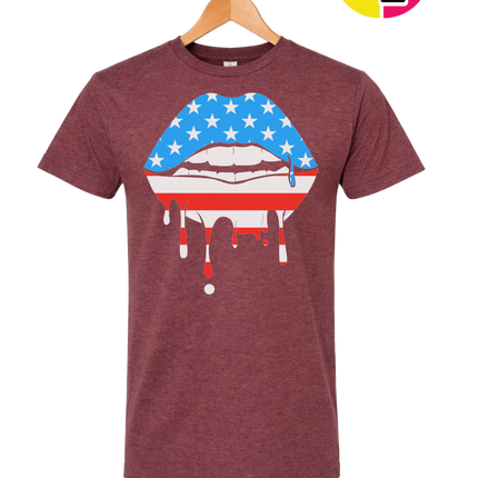 Patriotic Drip Lips Tee