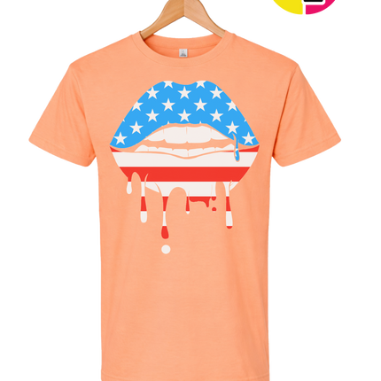 Patriotic Drip Lips Tee