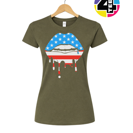 Patriotic Drip Lips Women's Tee