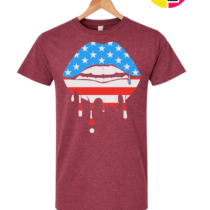 Patriotic Drip Lips Tee