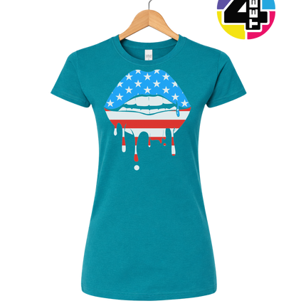 Patriotic Drip Lips Women's Tee