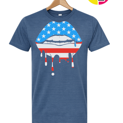 Patriotic Drip Lips Tee