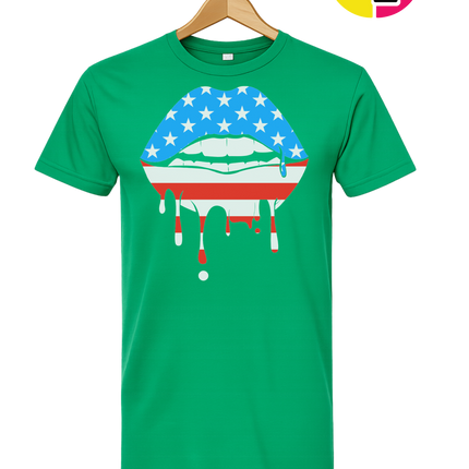 Patriotic Drip Lips Tee