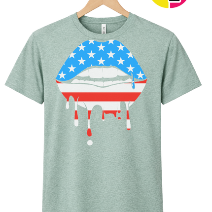Patriotic Drip Lips Tee
