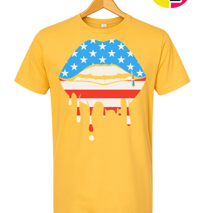 Patriotic Drip Lips Tee