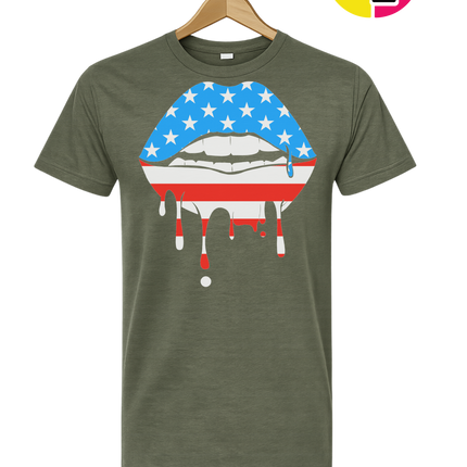 Patriotic Drip Lips Tee