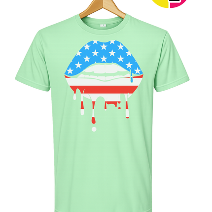 Patriotic Drip Lips Tee