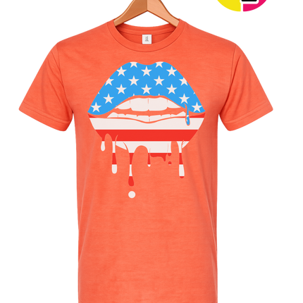 Patriotic Drip Lips Tee