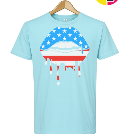 Patriotic Drip Lips Tee