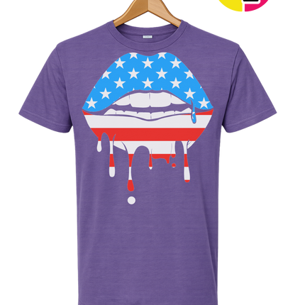 Patriotic Drip Lips Tee