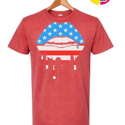 Patriotic Drip Lips Tee