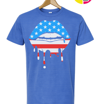 Patriotic Drip Lips Tee