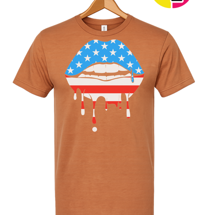 Patriotic Drip Lips Tee