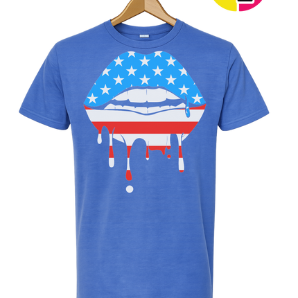Patriotic Drip Lips Tee