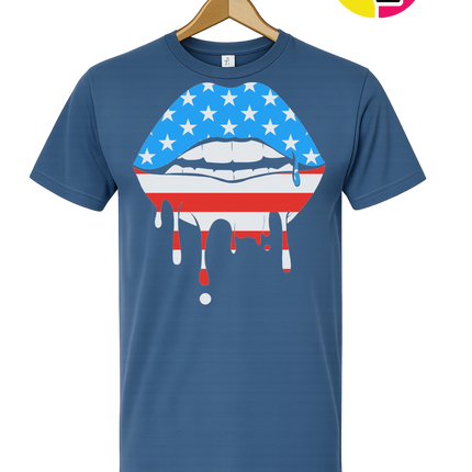 Patriotic Drip Lips Tee