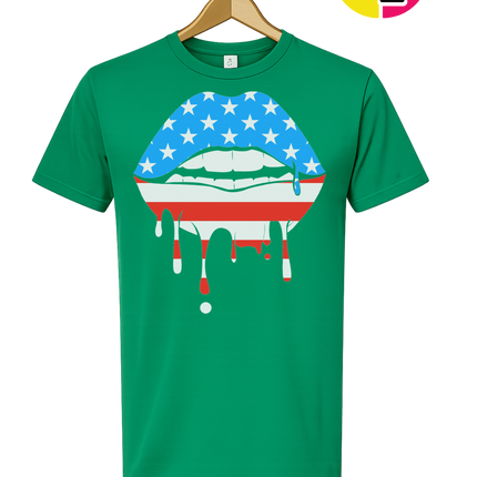 Patriotic Drip Lips Tee
