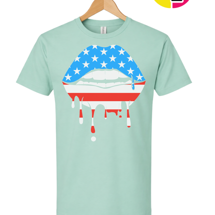Patriotic Drip Lips Tee