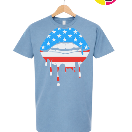 Patriotic Drip Lips Tee