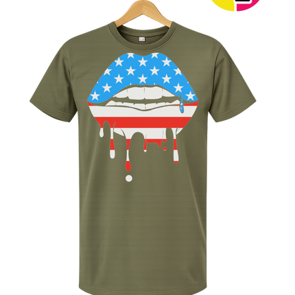 Patriotic Drip Lips Tee