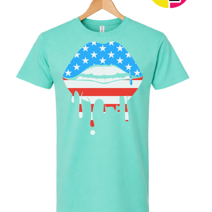 Patriotic Drip Lips Tee