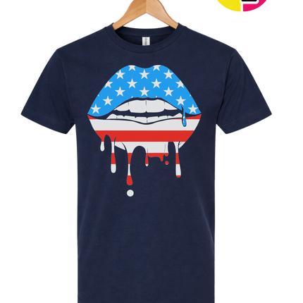 Patriotic Drip Lips Tee