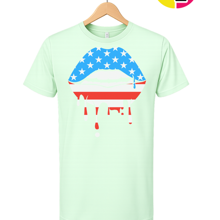 Patriotic Drip Lips Tee