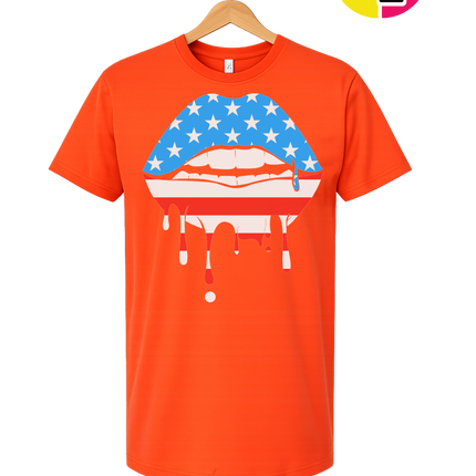 Patriotic Drip Lips Tee