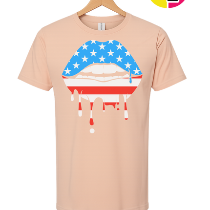 Patriotic Drip Lips Tee