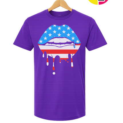 Patriotic Drip Lips Tee