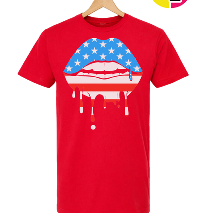Patriotic Drip Lips Tee