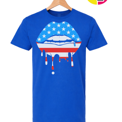 Patriotic Drip Lips Tee